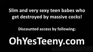 مراهقة كبيرة الثدي في الكعب العالي تأخذ قضيبًا ضخمًا